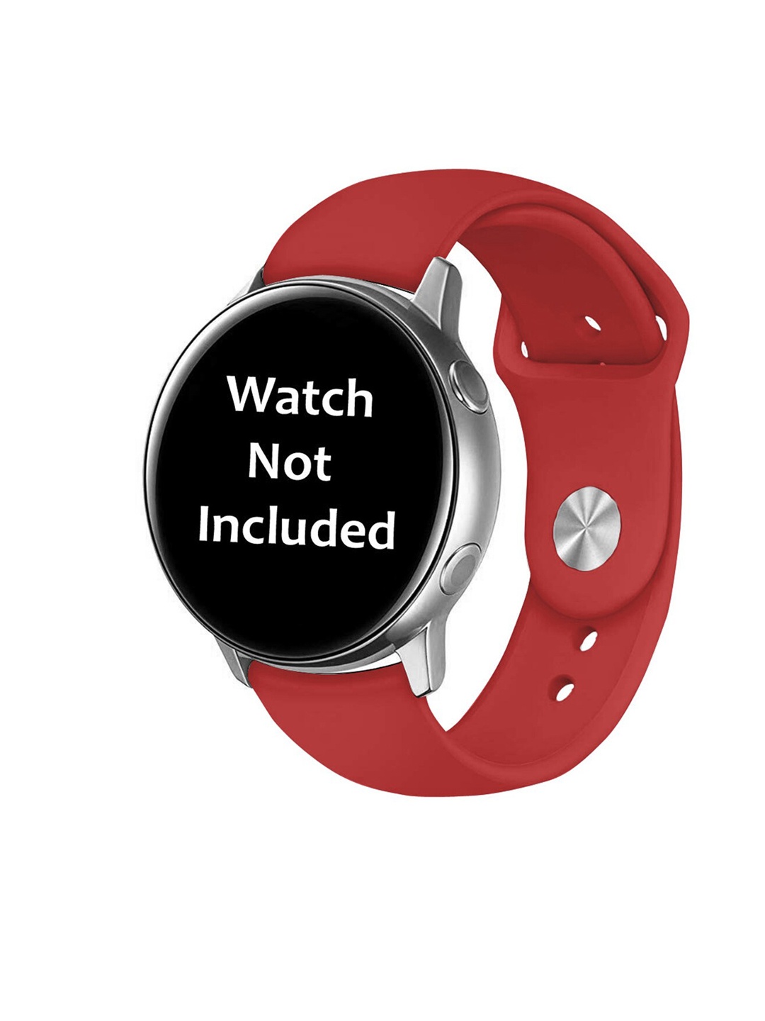 

MUTAQINOTI Red Solid Silicone Smartwatch Band