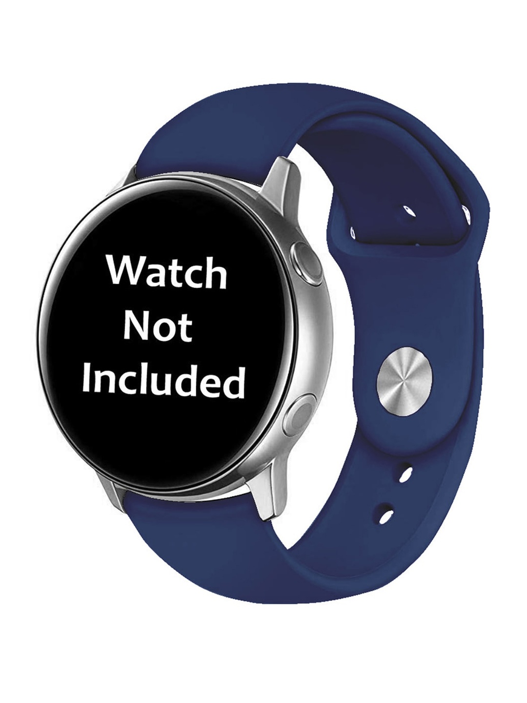 MUTAQINOTI Navy Blue Solid Silicone Smartwatch Strap