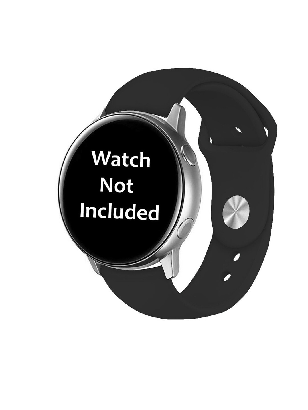 

MUTAQINOTI Black Silicone Smartwatch Strap