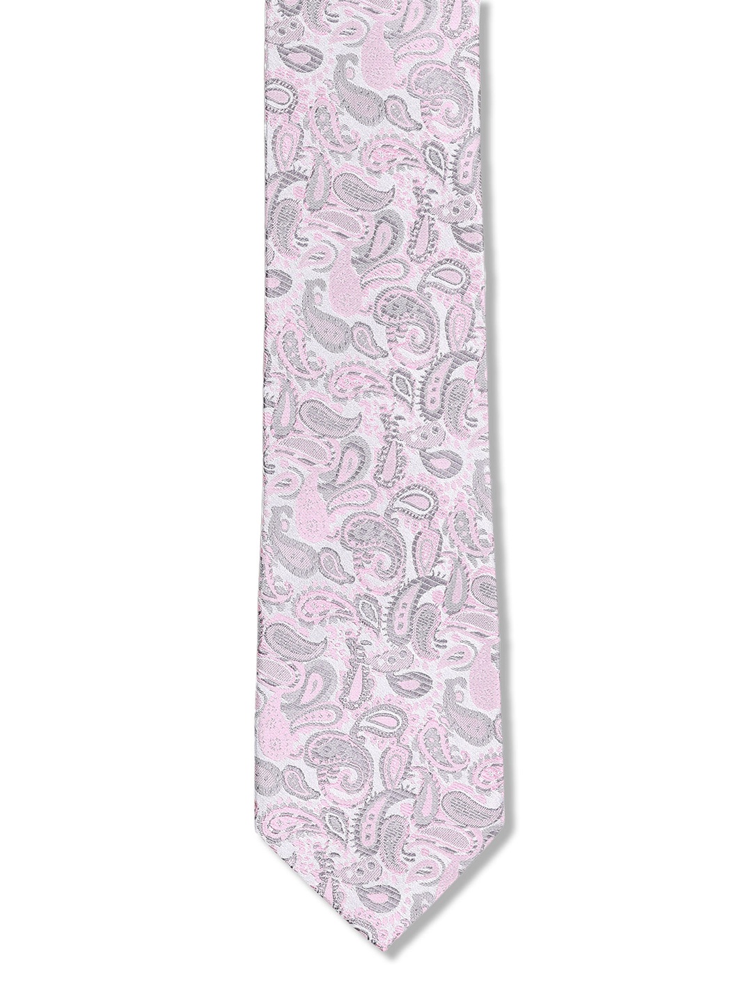 

Arrow Men Grey & Pink Paisley Printed Skinny Tie