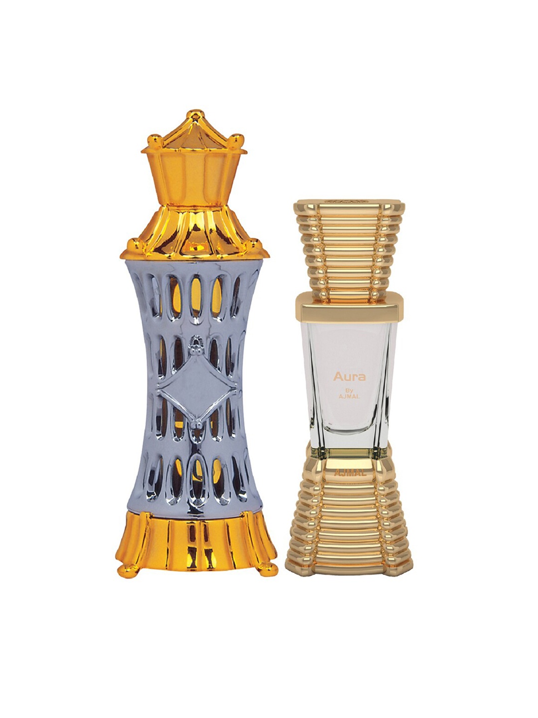 

Ajmal Pack of 2 Mizyaan Concentrated Perfume 14 ml & Aura Concentrated Perfume 10 ml, Gold
