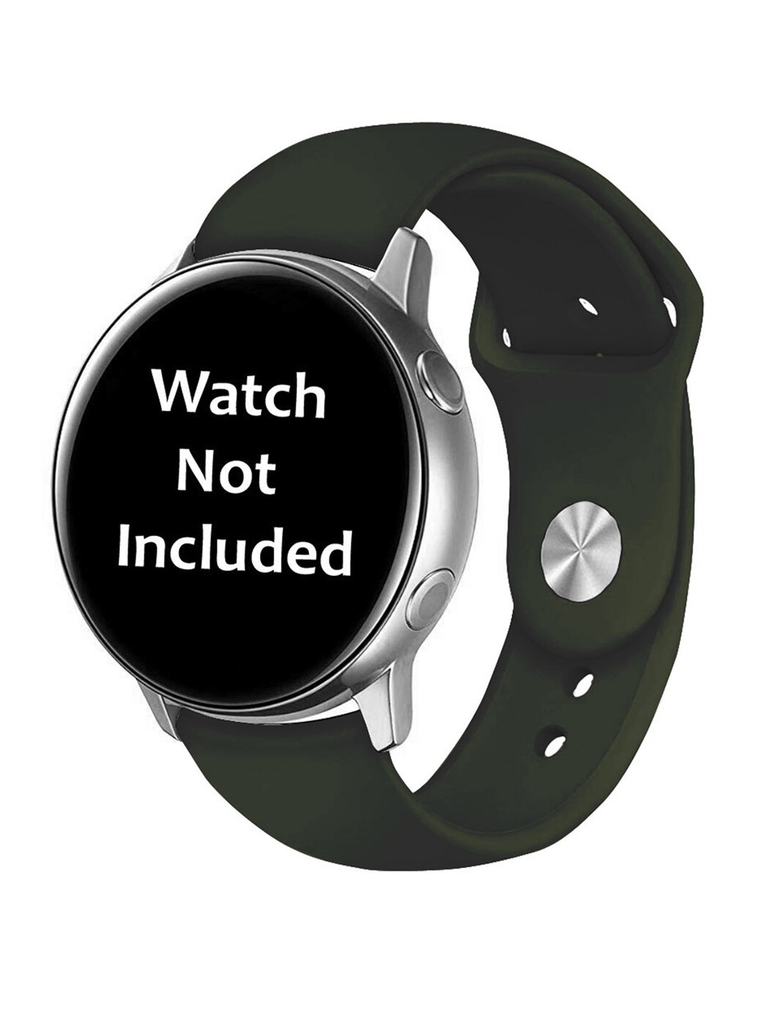 

MUTAQINOTI Olive Green Solid Silicone SmartWatch Straps