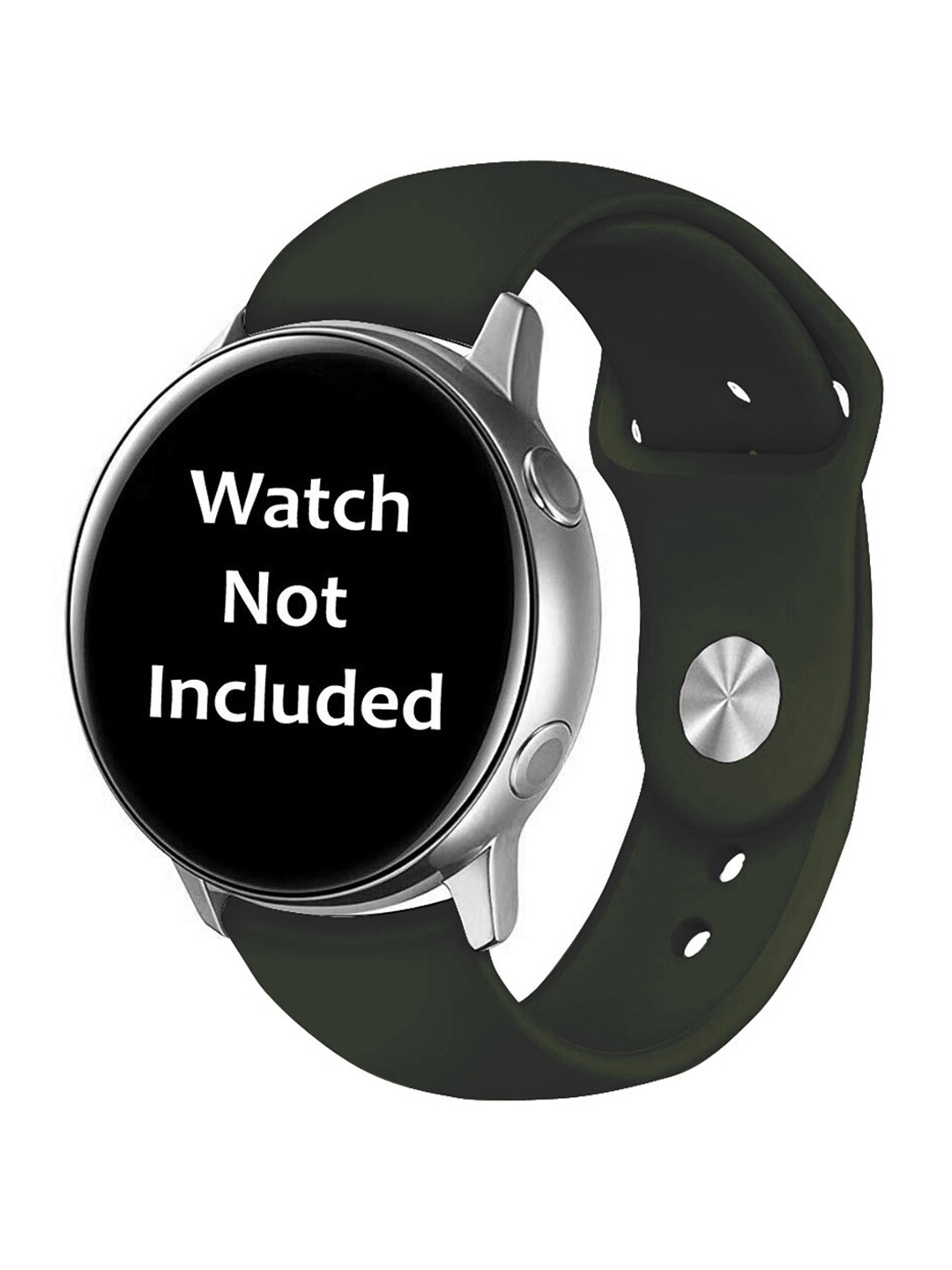 

MUTAQINOTI Olive Green Solid Soft Silicone 44 MM Smartwatch Strap