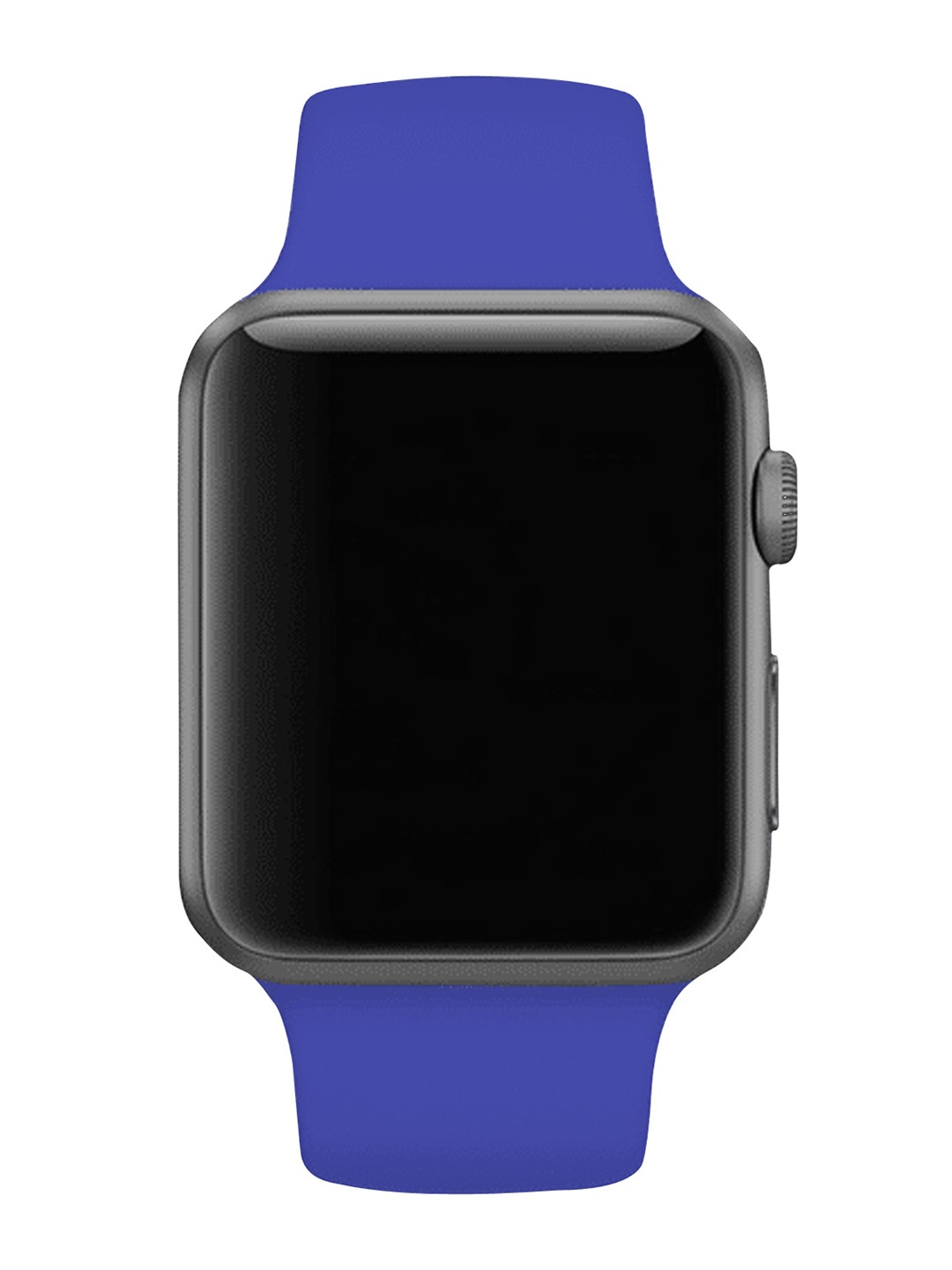 

MUTAQINOTI Blue Solid Silicone Smartwatch Strap