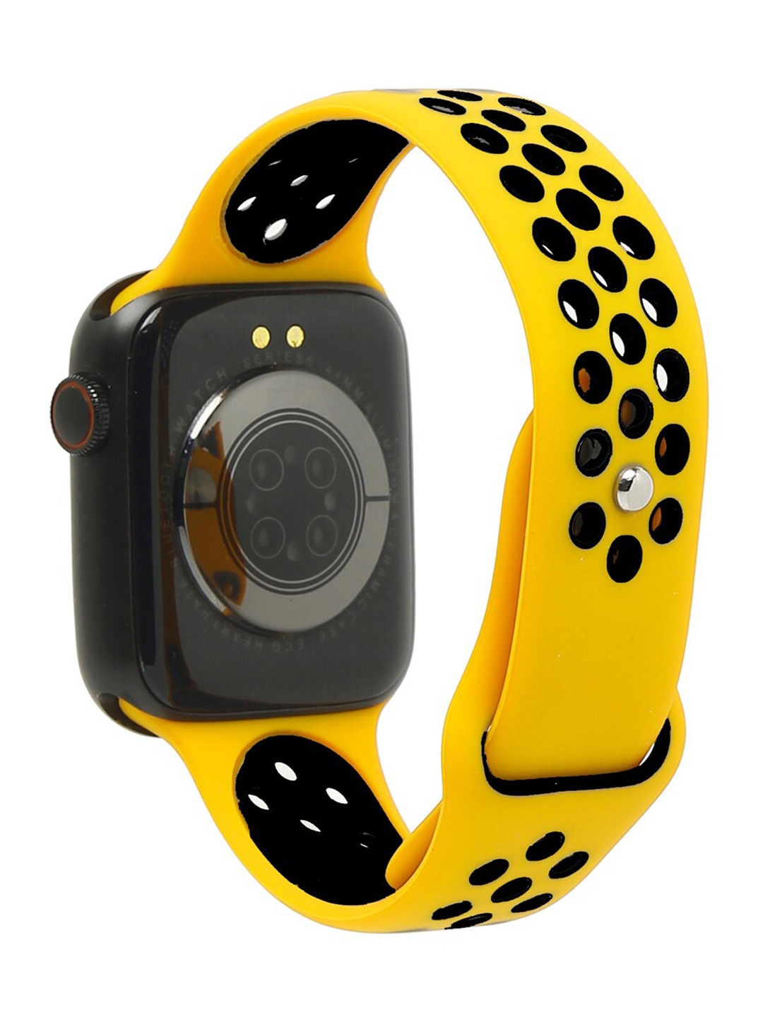 

MUTAQINOTI Yellow Silicone Smartwatch Strap, Multi