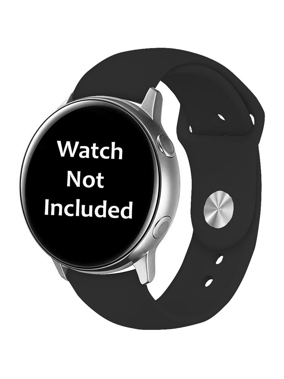 

MUTAQINOTI Black Solid Soft Silicone 44 MM Smartwatch Strap