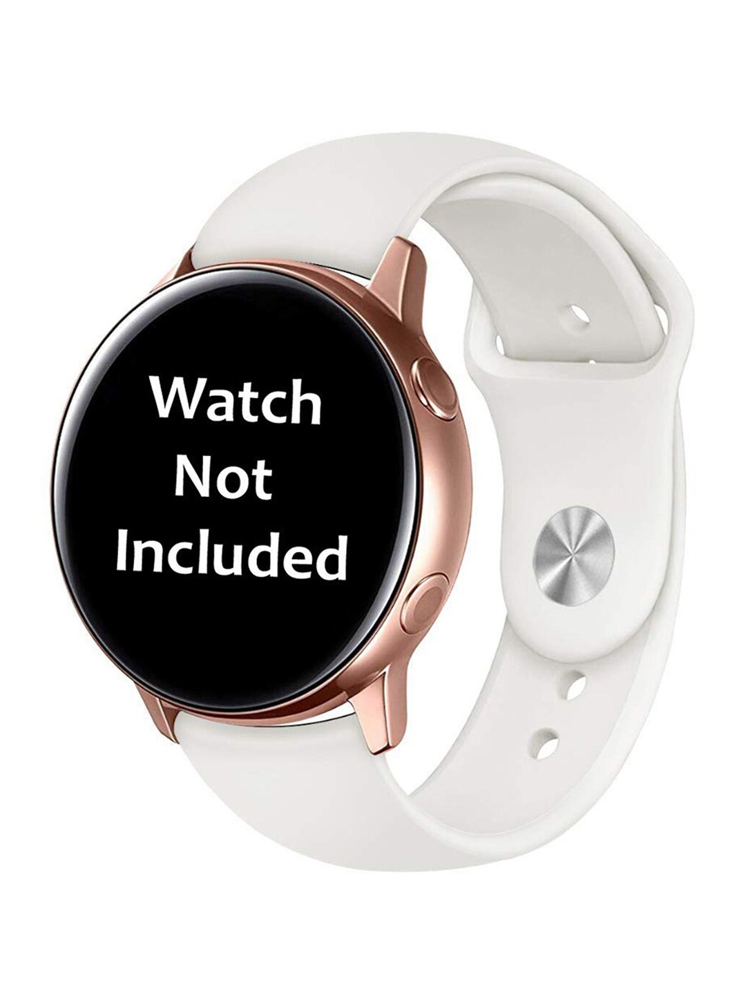 

MUTAQINOTI Unisex White Solid Silicone Watch Straps