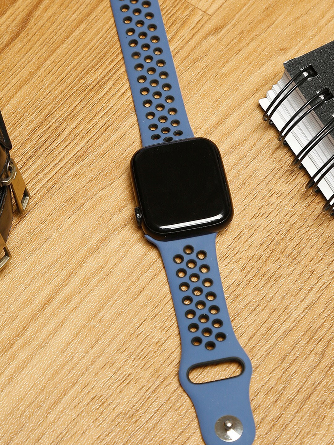 

MUTAQINOTI Blue Solid 40 mm Silicone Smartwatch Band