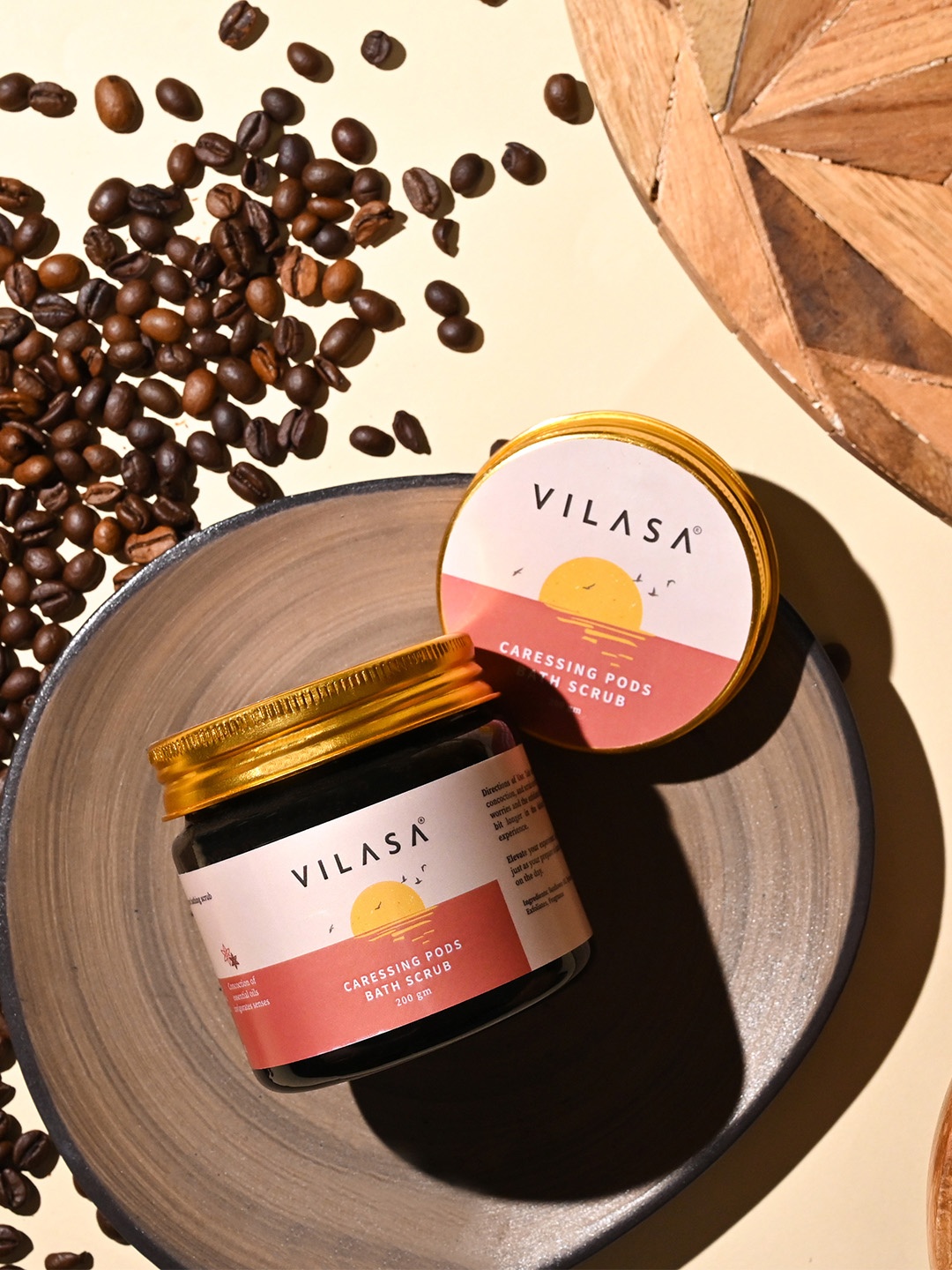 

VILASA Caressing Pods Bath Scrub for Radiant Skin Texture & Even Skin Tone - 200 g, Brown