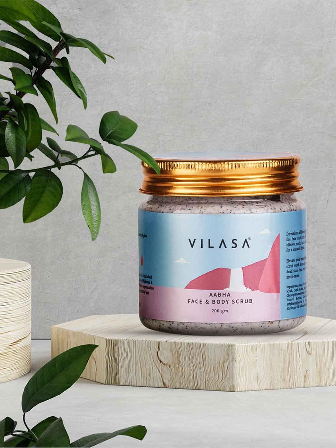 

VILASA Aabha Face & Body Scrub to Fights Acne Blemishes & Lightens Skin Tone - 200 g, Blue