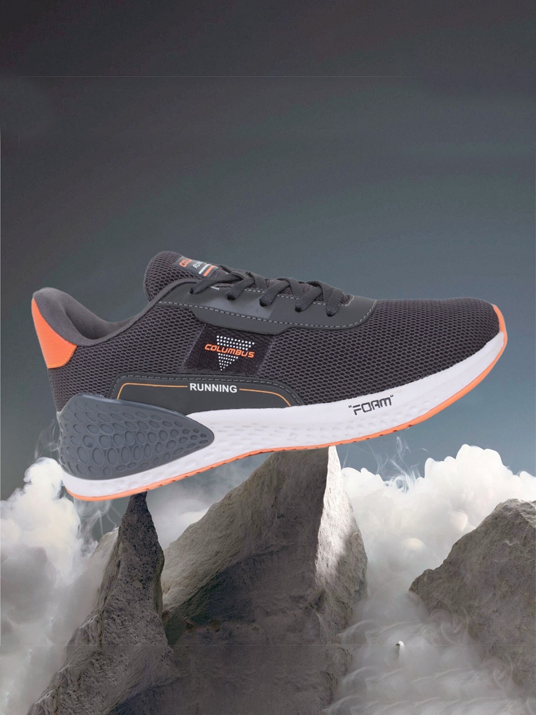 

Columbus Men Grey Mesh Running Shoes