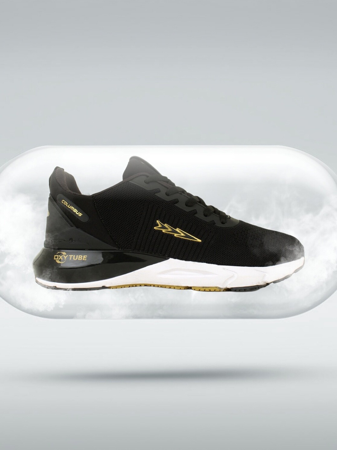 

Columbus Men Black Mesh Running Shoes