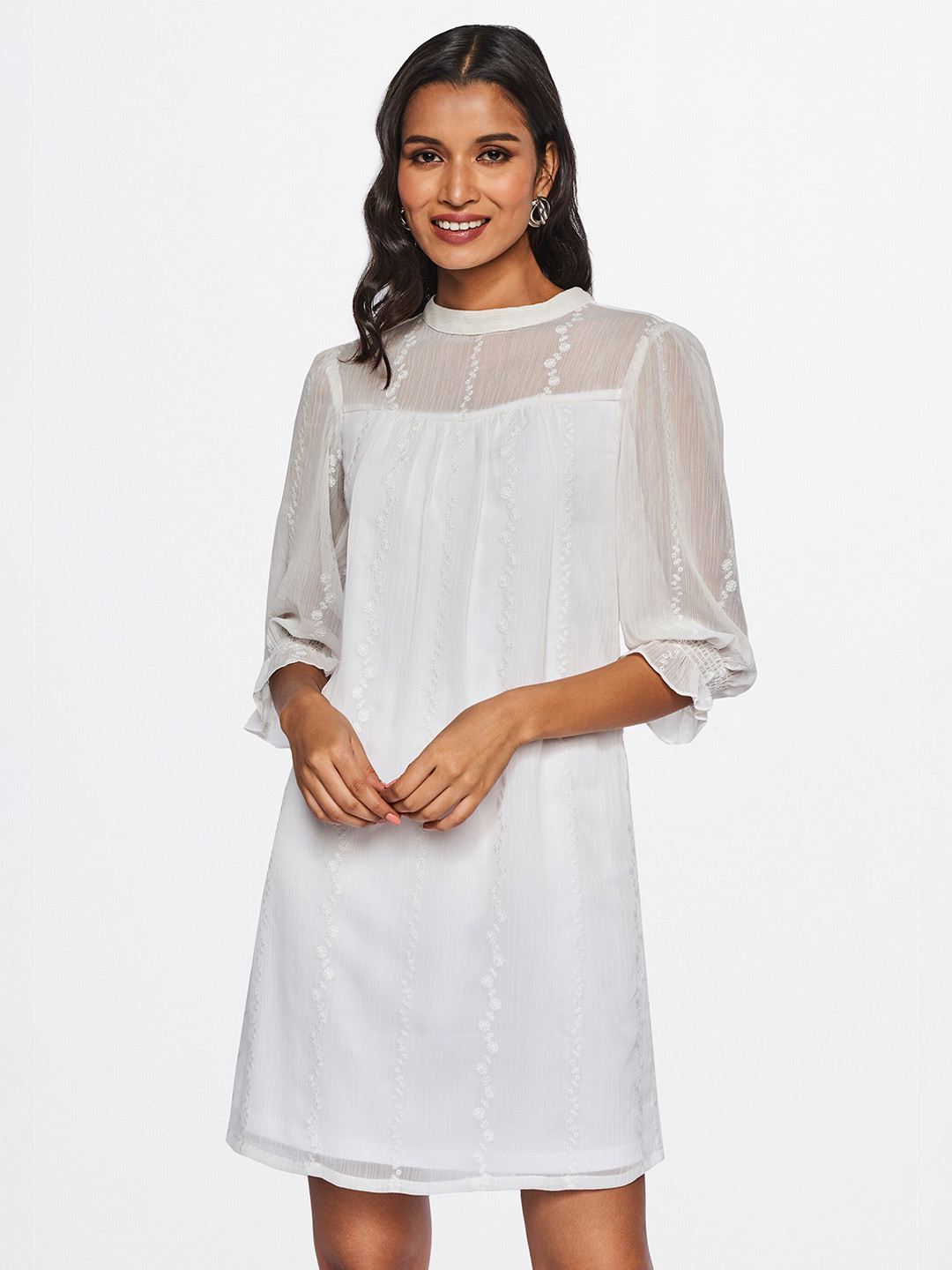 

AND Women White A-Line Dress