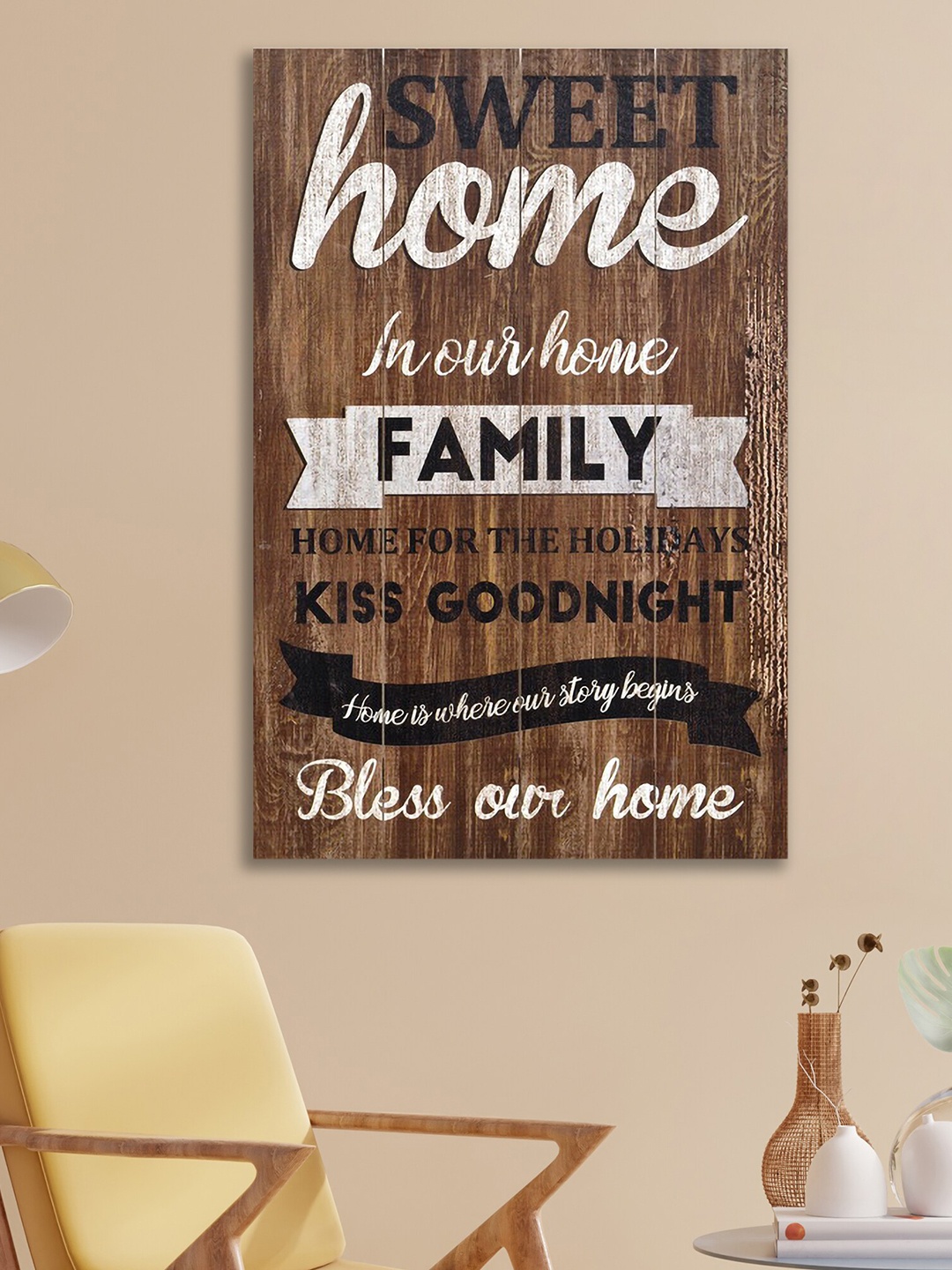 

HomeTown Brown Typographical Printed Wall Art