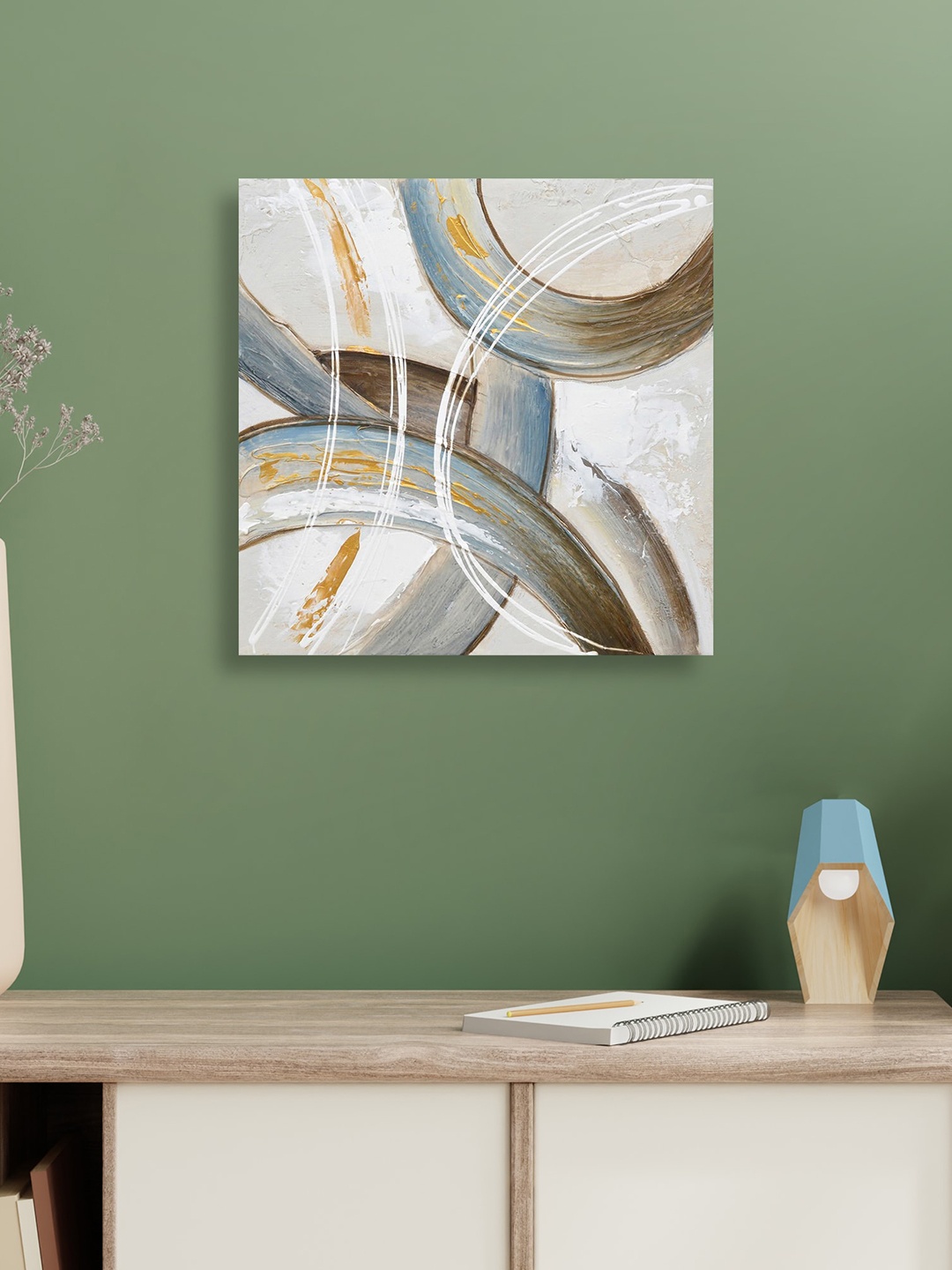 

HomeTown Blue Ilona Abstract Canvas Hand Painted Painting Wall Art