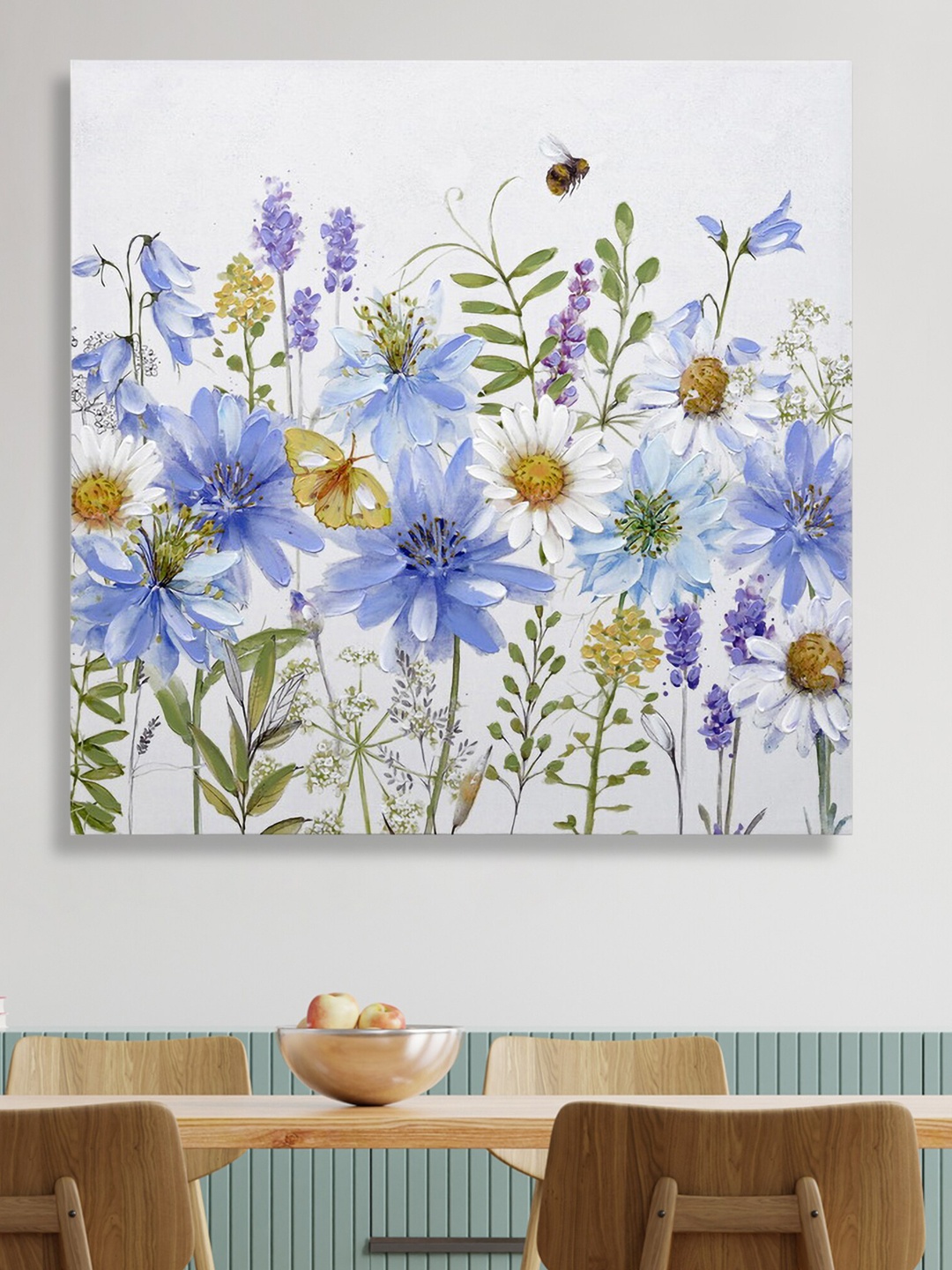 

HomeTown Blue & Green Ilona Daisy Canvas Painting Wall Decor