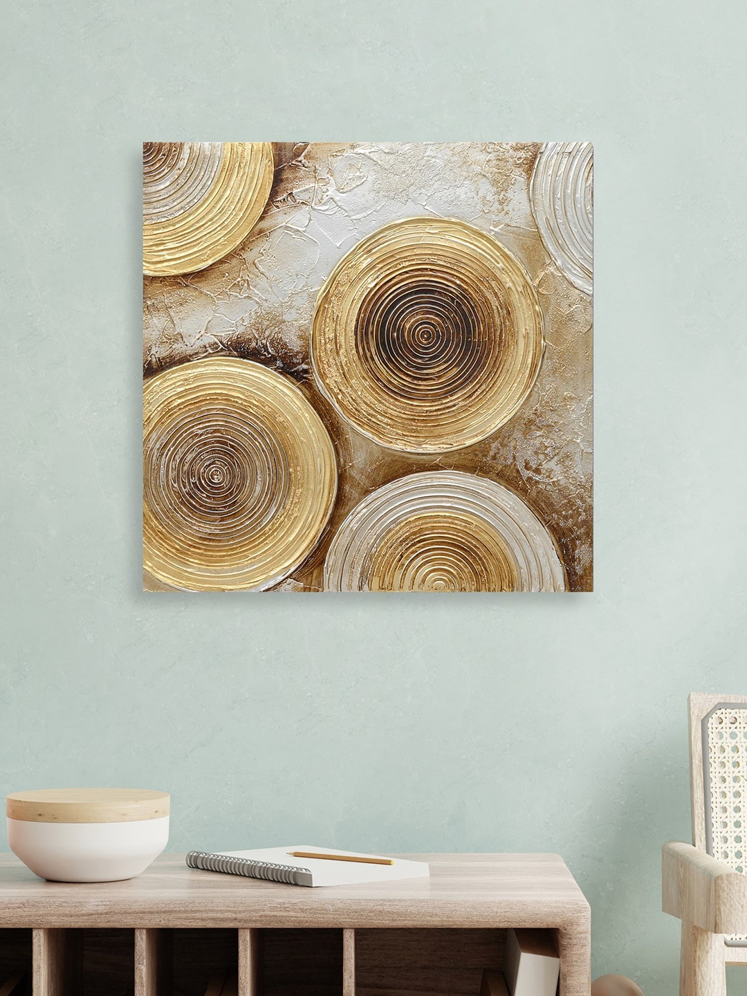 

HomeTown Brown Ilona Abstract Circles2 Canvas Hand Painted Wall Art