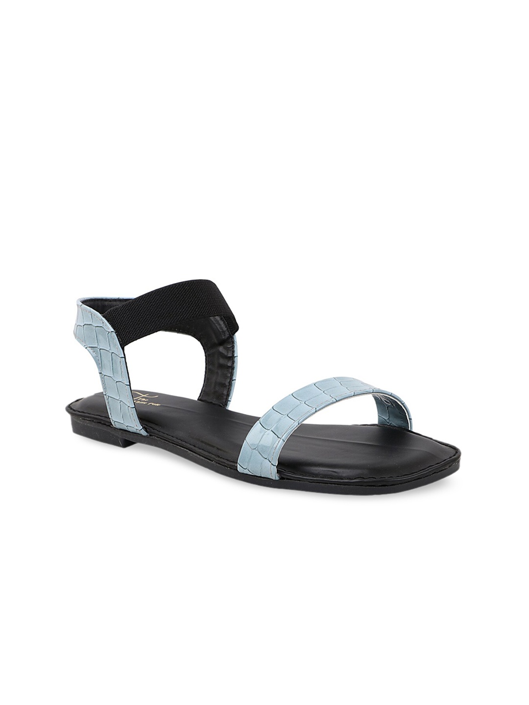 

THE WHITE POLE Women Blue Printed Open Toe Flats