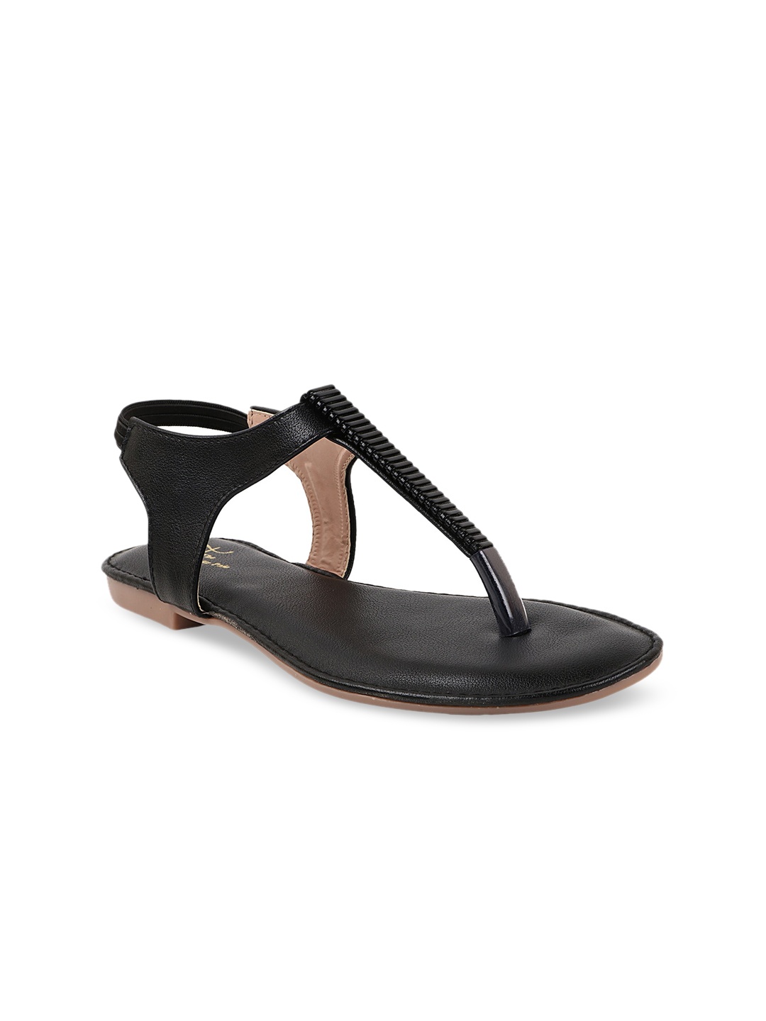 

THE WHITE POLE Women Black T-Strap Flats