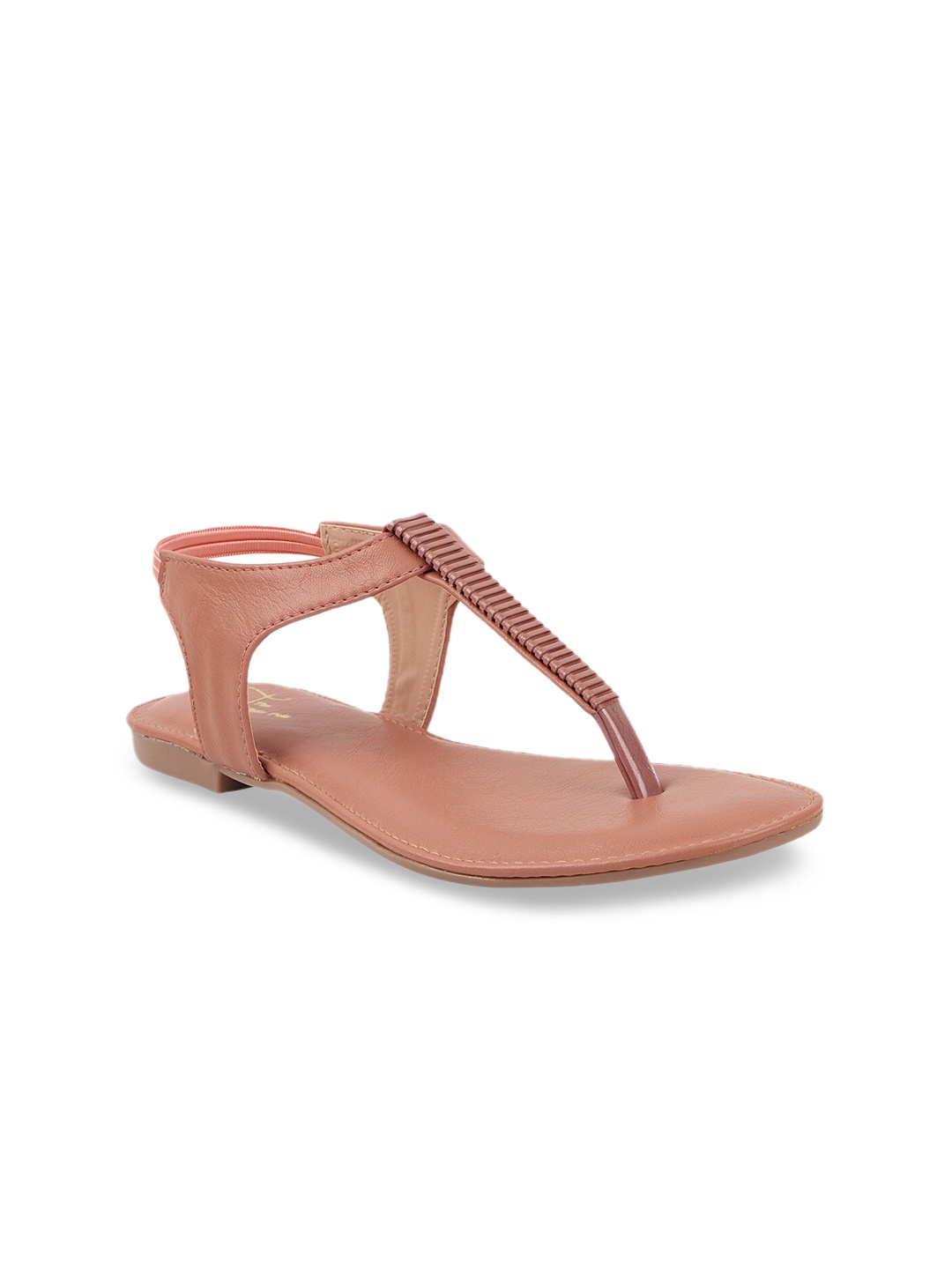 

THE WHITE POLE Women Pink Ethnic T-Strap Flats