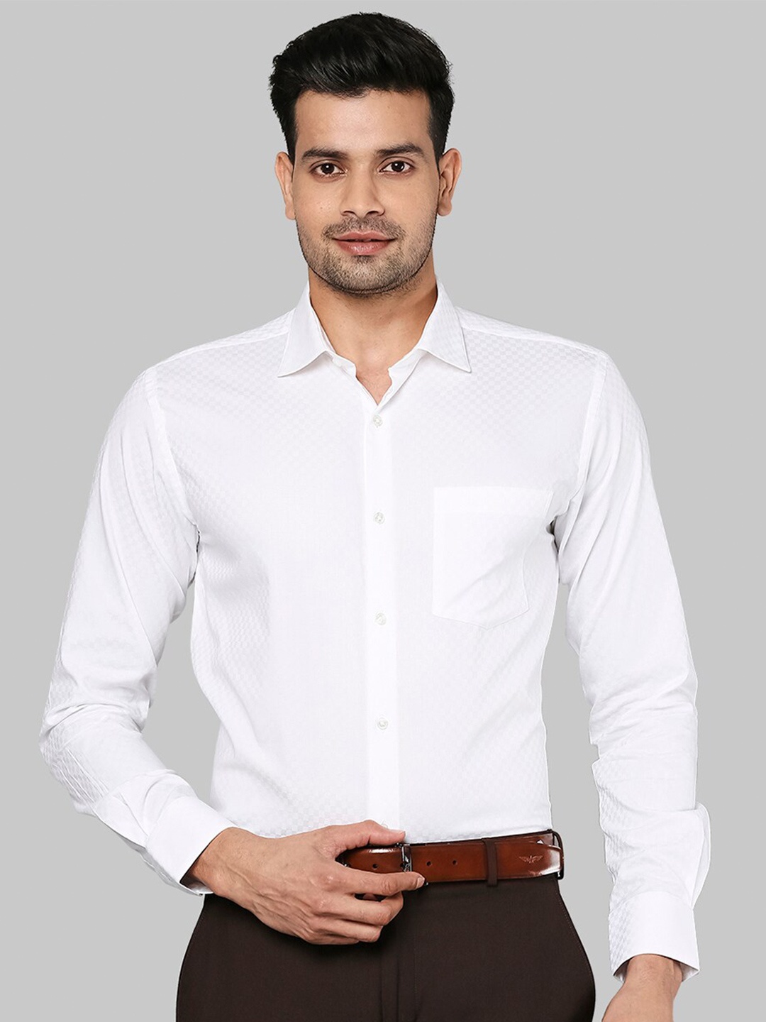

Park Avenue Men White Slim Fit Casual Shirt