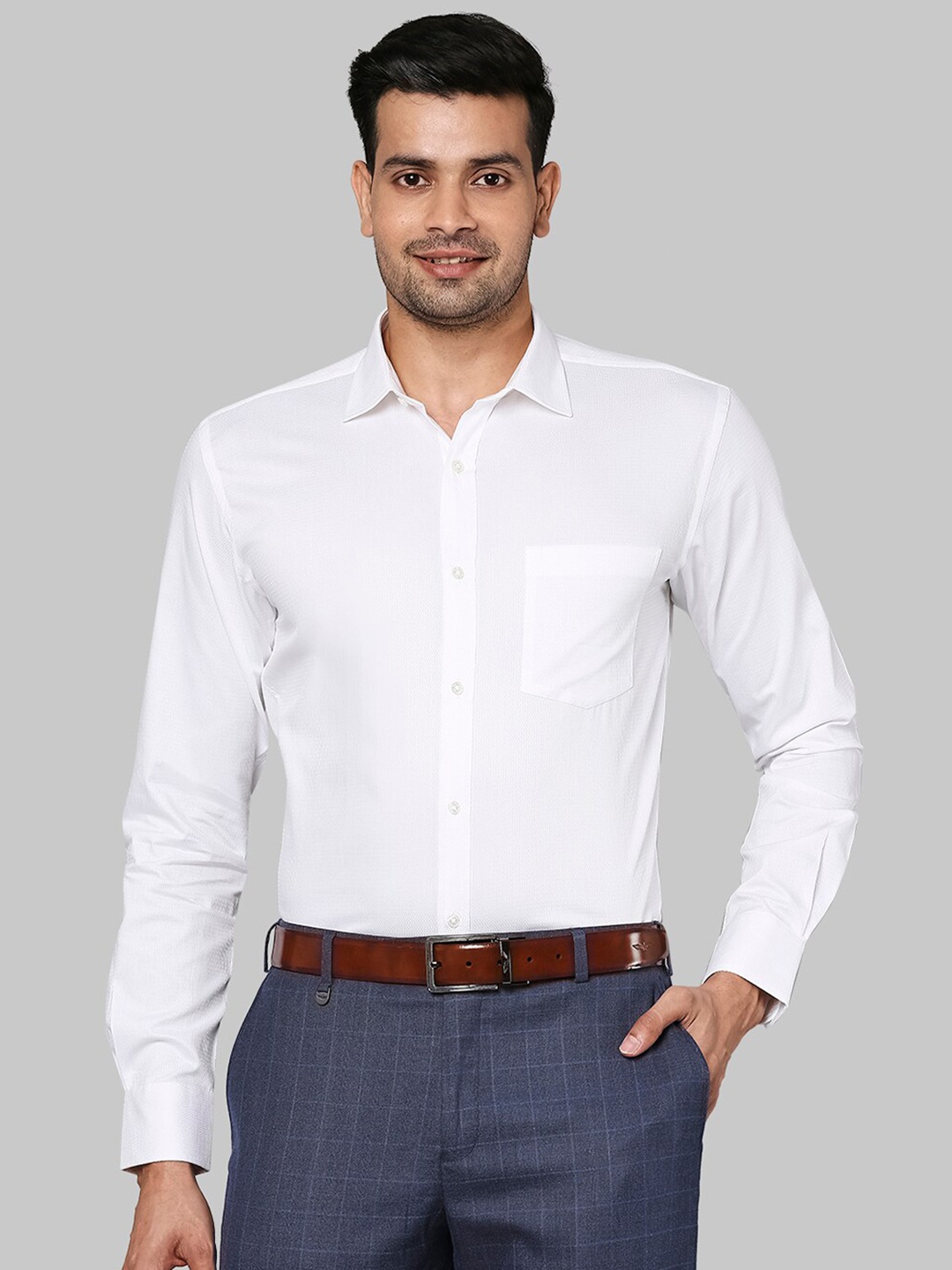 

Park Avenue Men White Slim Fit Casual Shirt