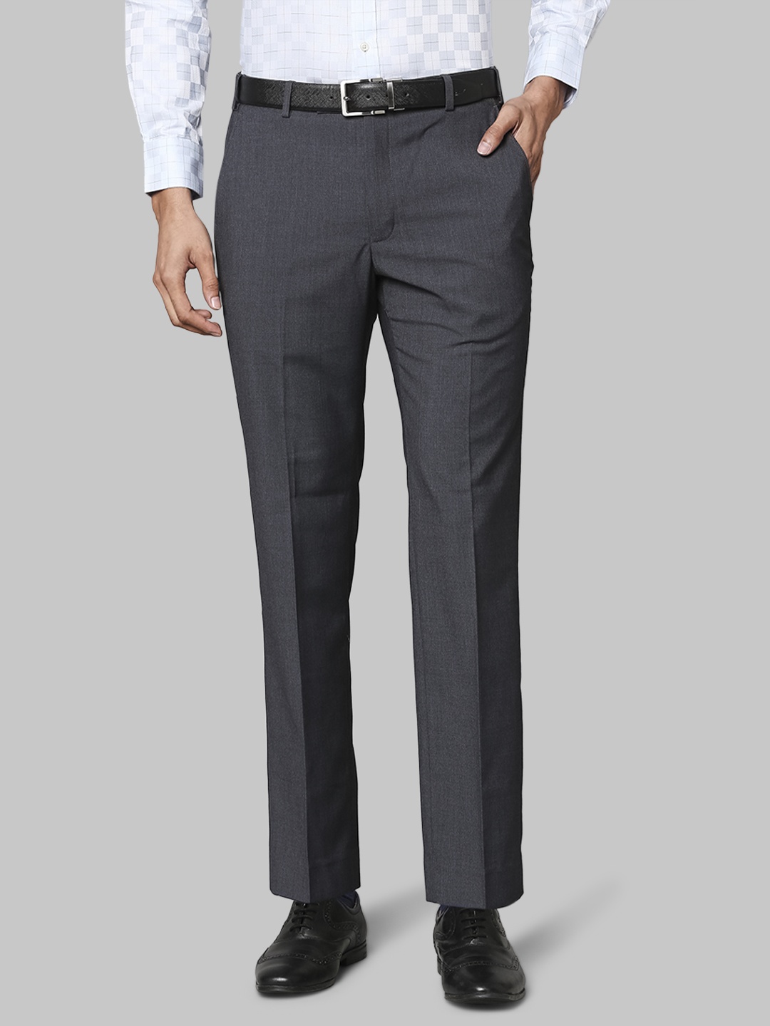 

Park Avenue Men Grey Slim Fit Trousers
