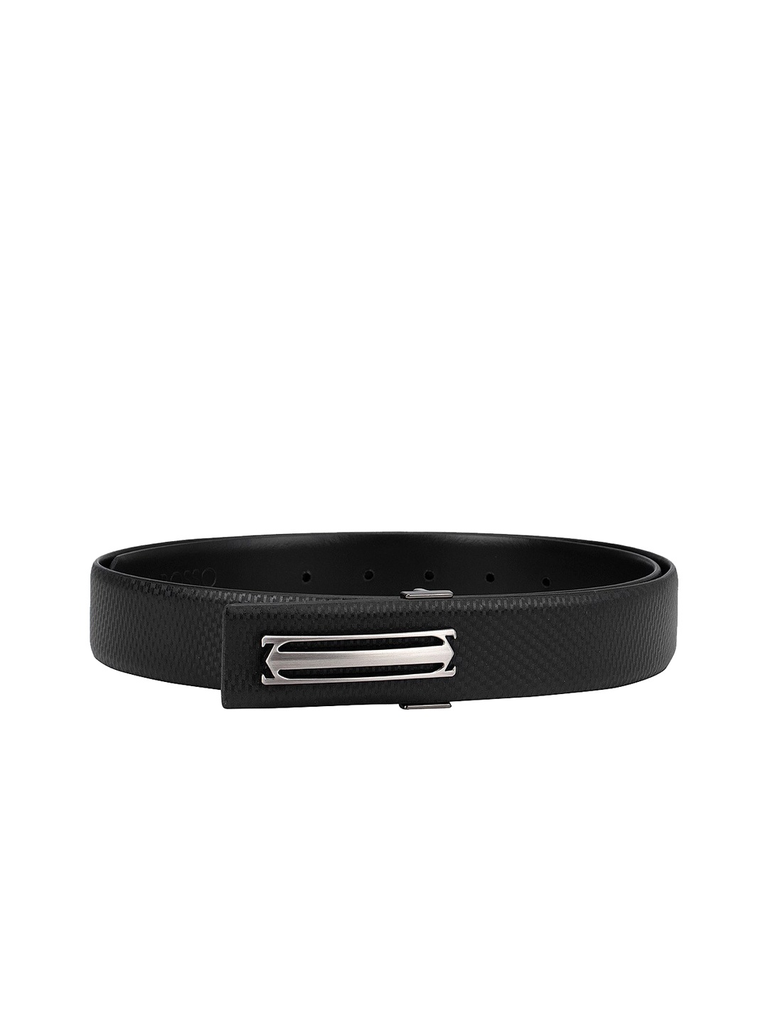 

ROSSO BRUNELLO Men Black Textured Leather Belt