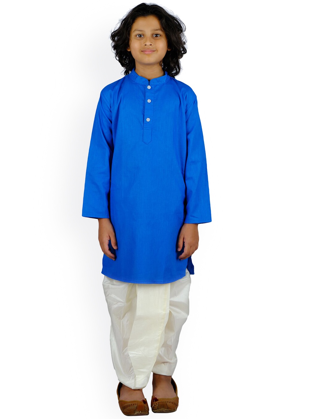 

Sethukrishna Boys Blue Pure Cotton Kurta with Dhoti Pants