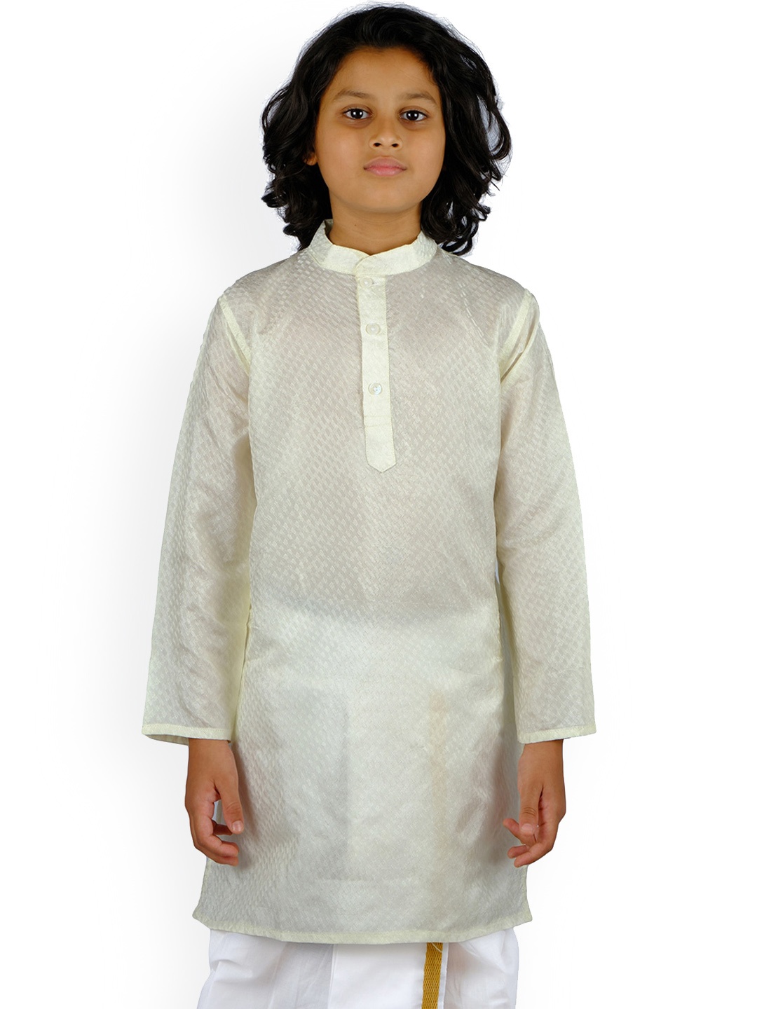 

Sethukrishna Boys Cream-Coloured Kurta