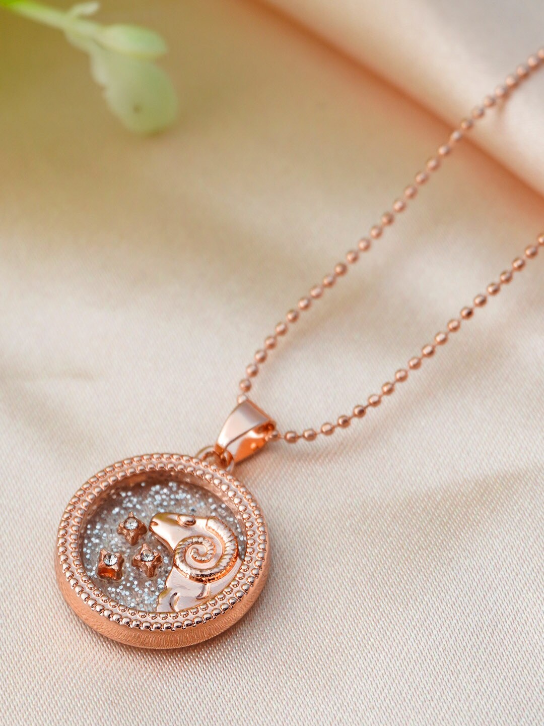 

Ferosh Women Rose Gold Plated Aries Pendant with Chain