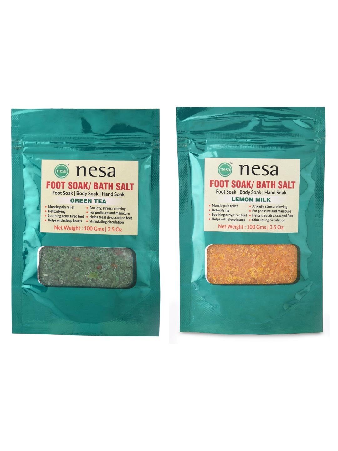 

nesa Set Of 2 Bath Salt / Foot Soak Salt 200gms, Yellow