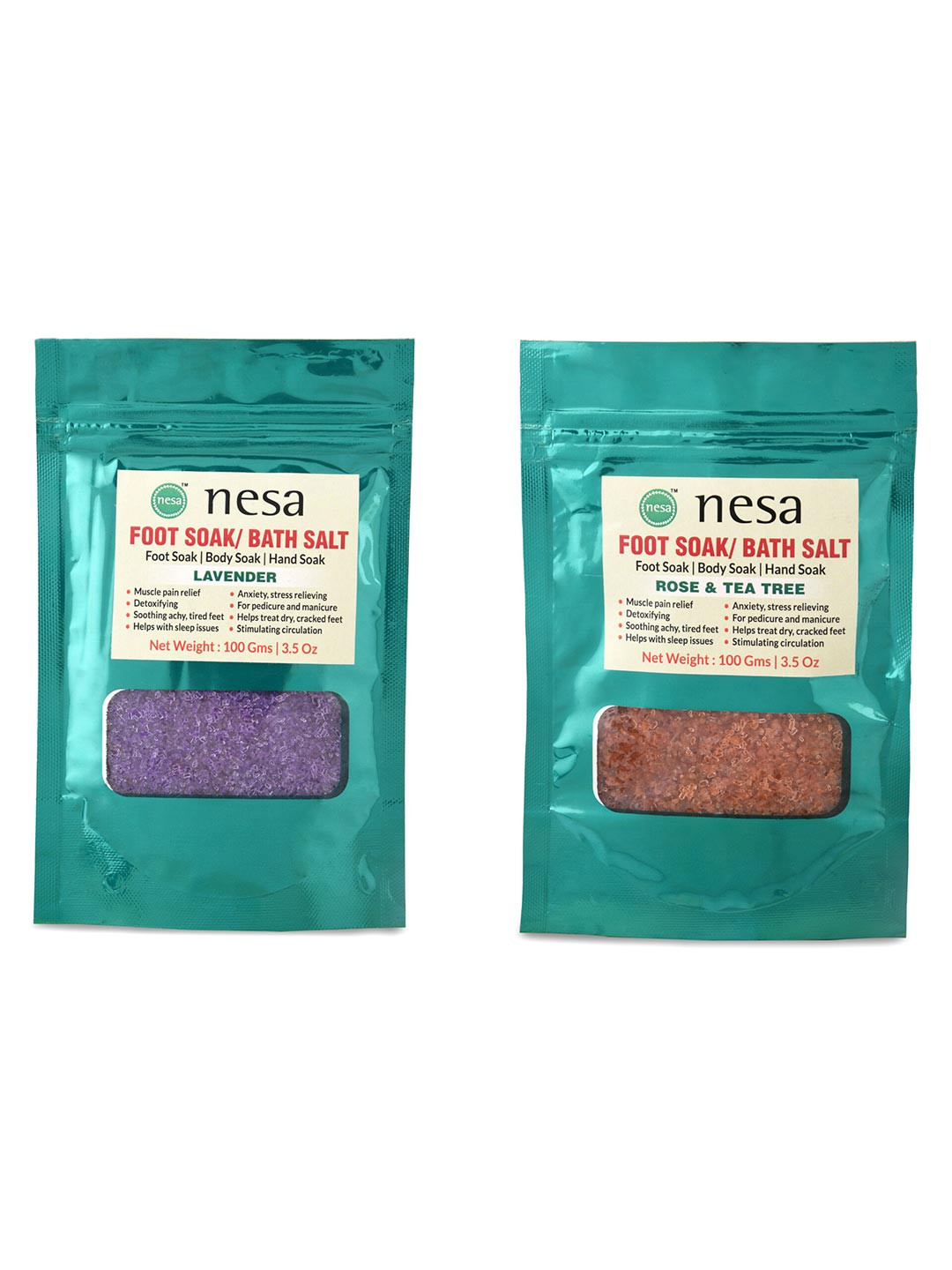 

nesa Set Of 2 Bath Soak Salt, Lavender