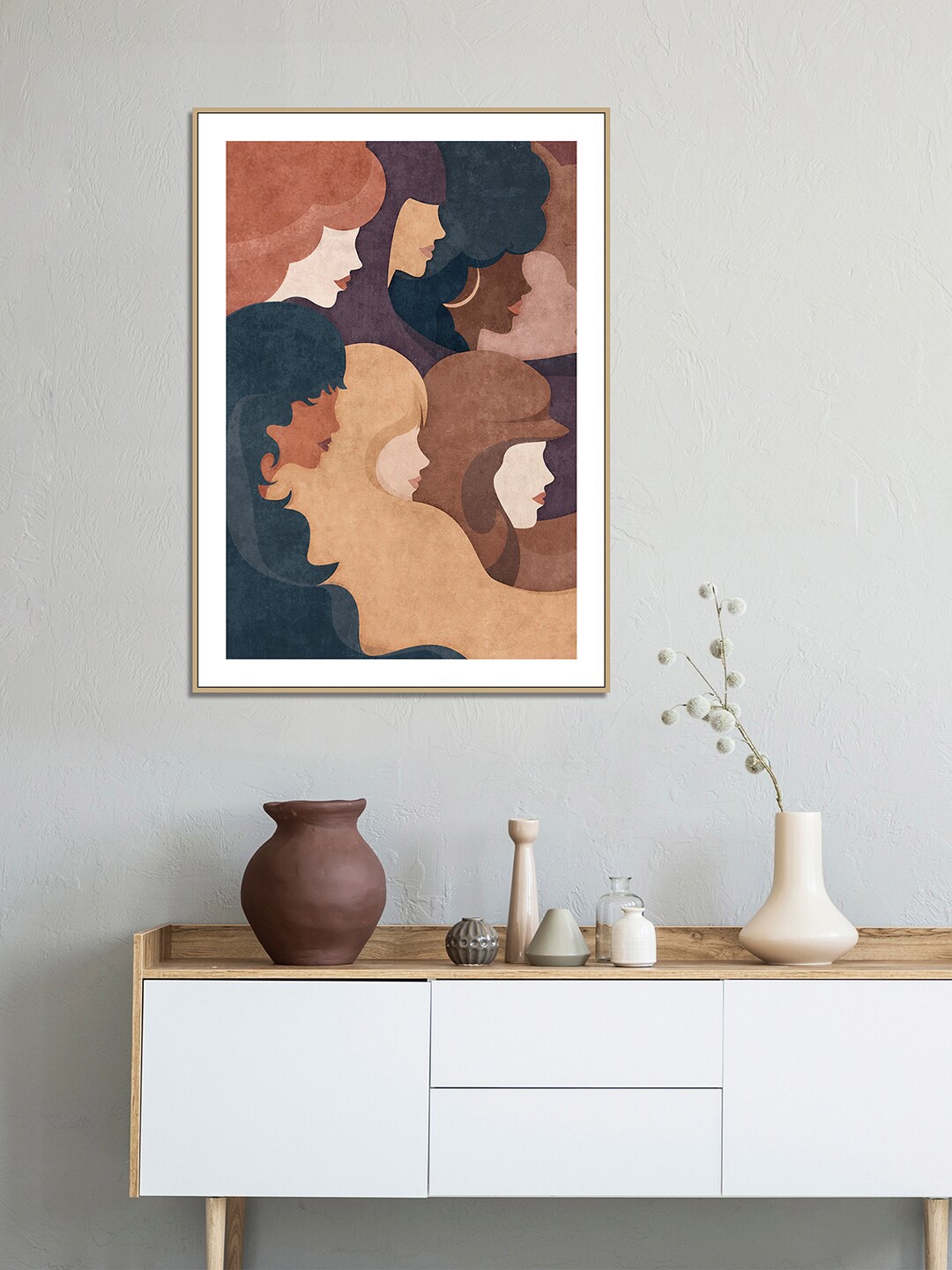 

HomeTown Black & Brown Boho Faces Printed Wall Art