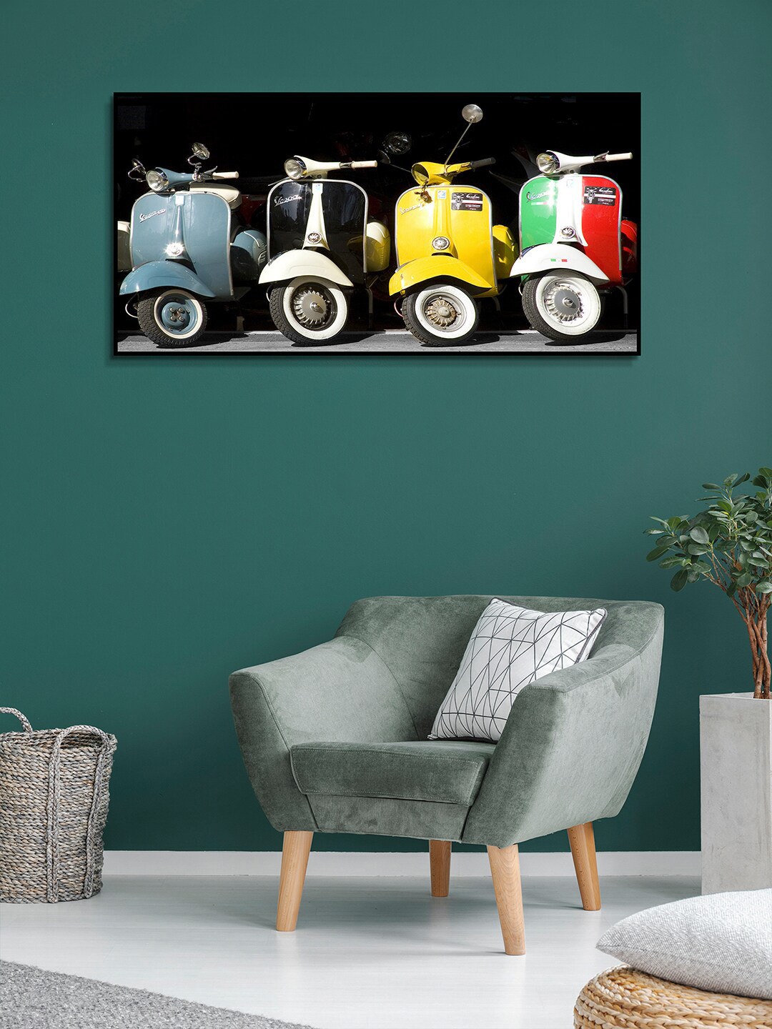 

HomeTown Black & Yellow Abstract Painting Framed Wall Art