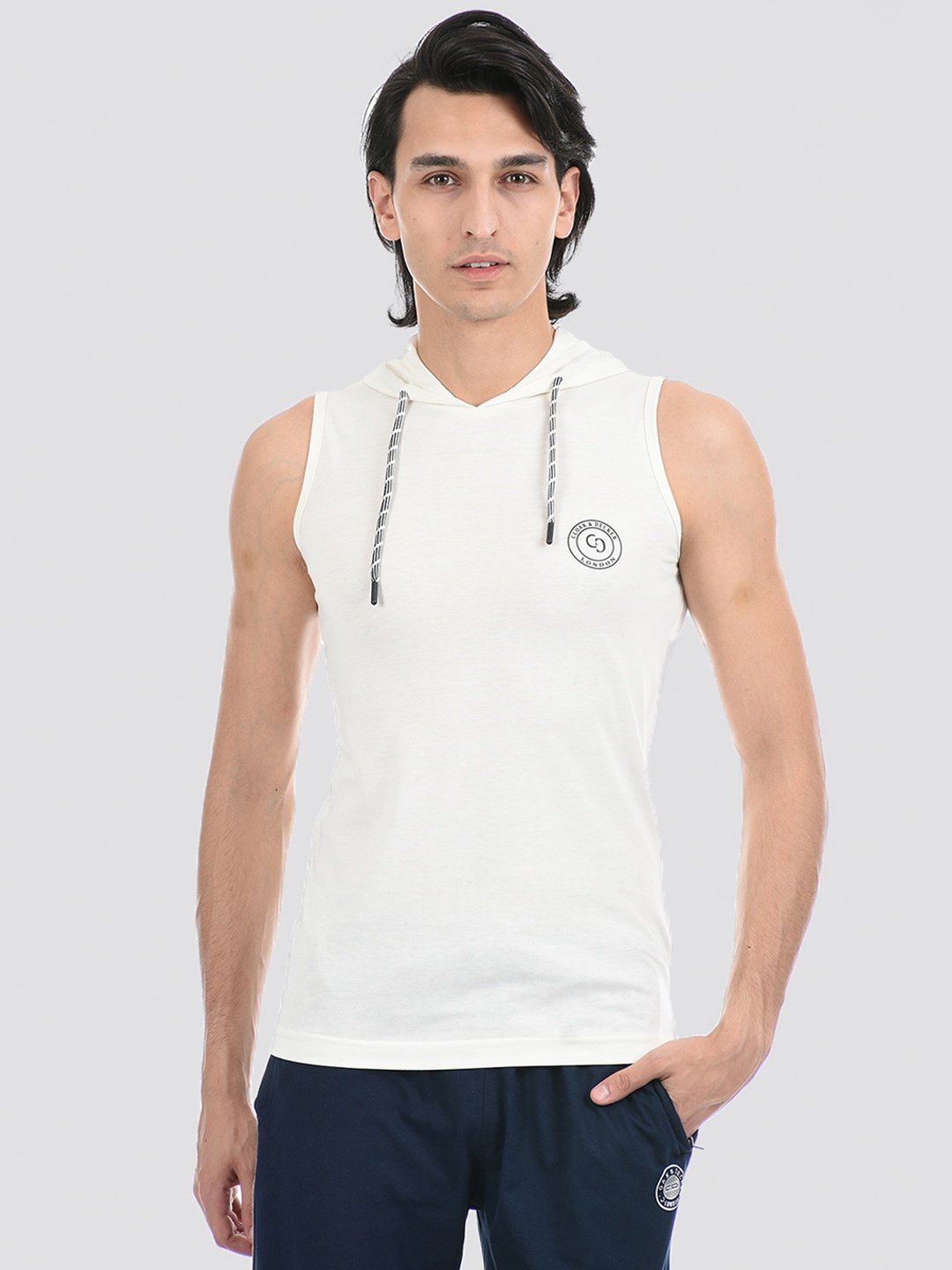 

Cloak & Decker by Monte Carlo Men White Raw Edge T-shirt