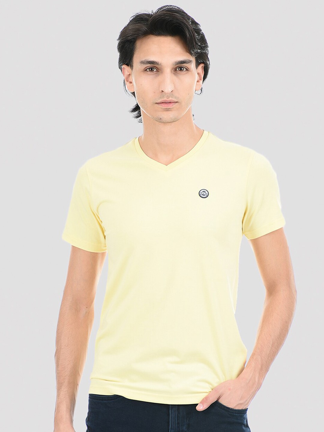 

Cloak & Decker by Monte Carlo Men V-Neck T-shirt, Yellow