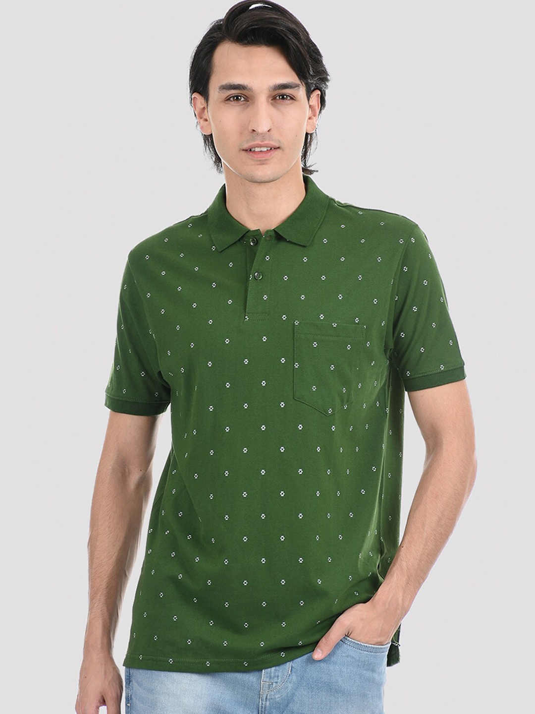 

Cloak & Decker by Monte Carlo Men Olive Green Polo Collar T-shirt