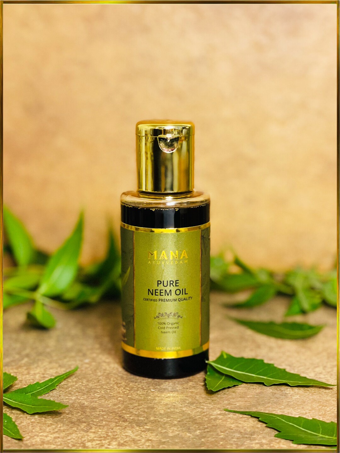 

MANA AYURVEDAM Cold Pressed Organic Pure Neem Oil - 100 ml, Green