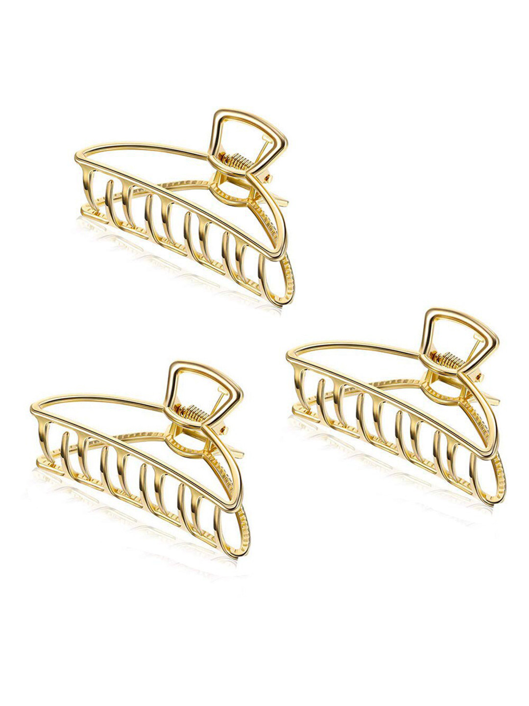 

Krelin Women Gold-Toned Pack of 3 Claw Clip