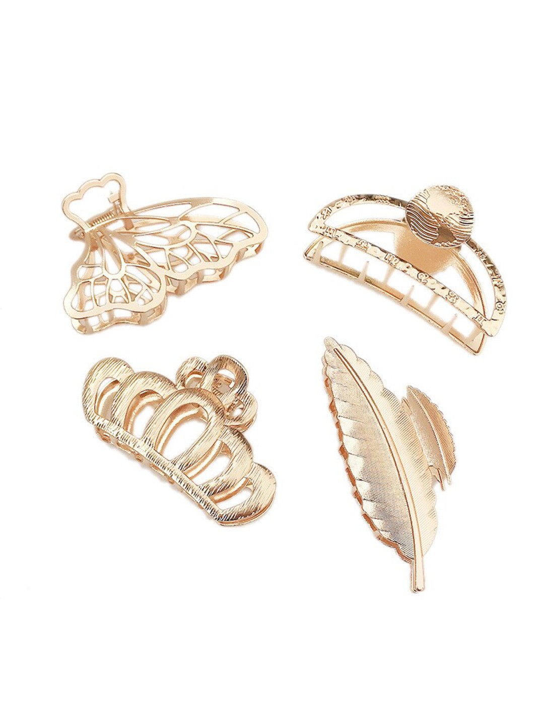 

Krelin Women Gold-Toned Pack of 4 Claw Clip