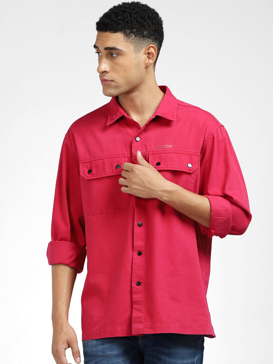 

Jack & Jones Men Pink Casual Shirt