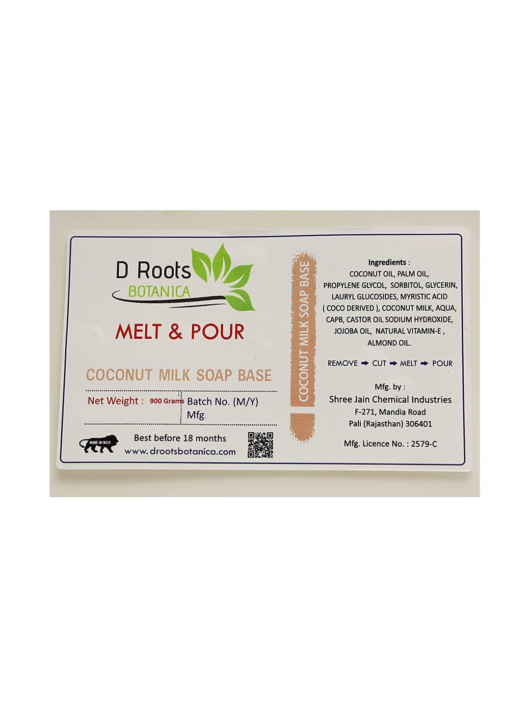 

D Roots Botanica Coconut Soap Base, White