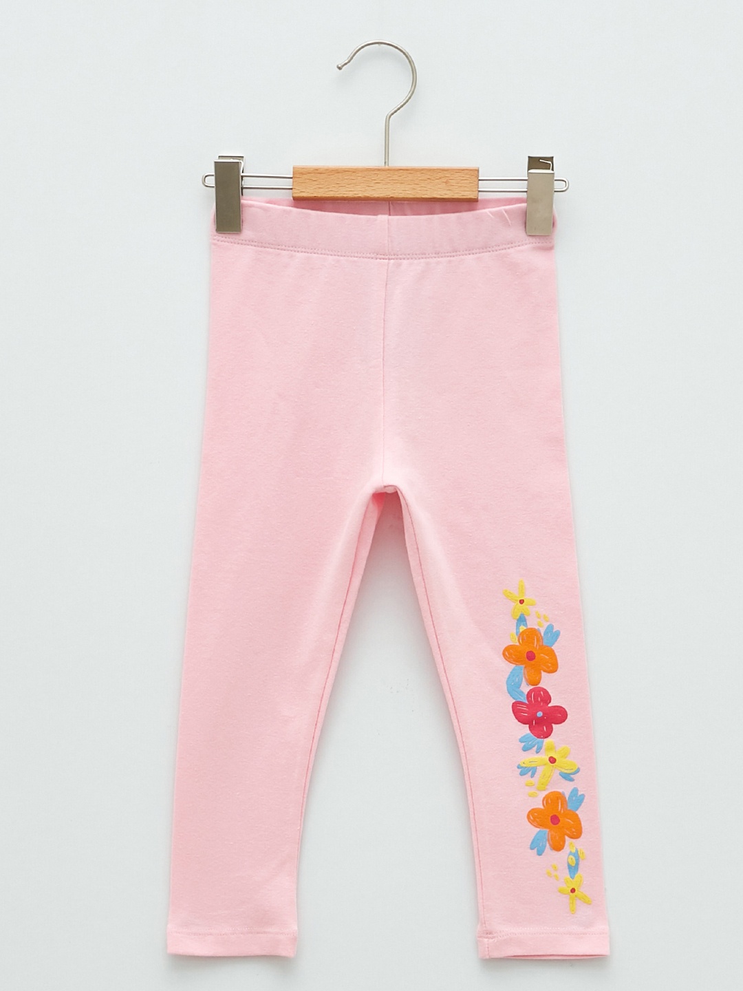 

LC Waikiki Girls pink & Yellow Solid Stretchable Leggings