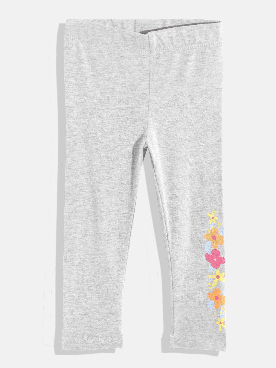 

LC Waikiki Girls Grey Solid Ankle-Length Leggings