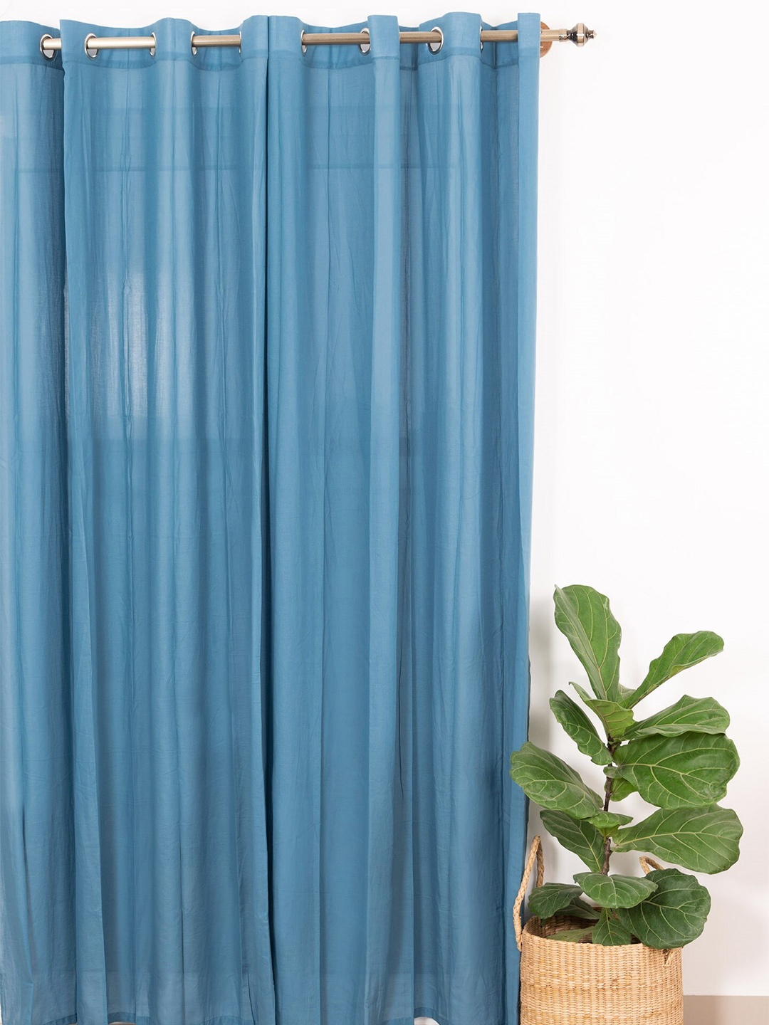

The Yellow Dwelling Blue Sheer Window Curtain