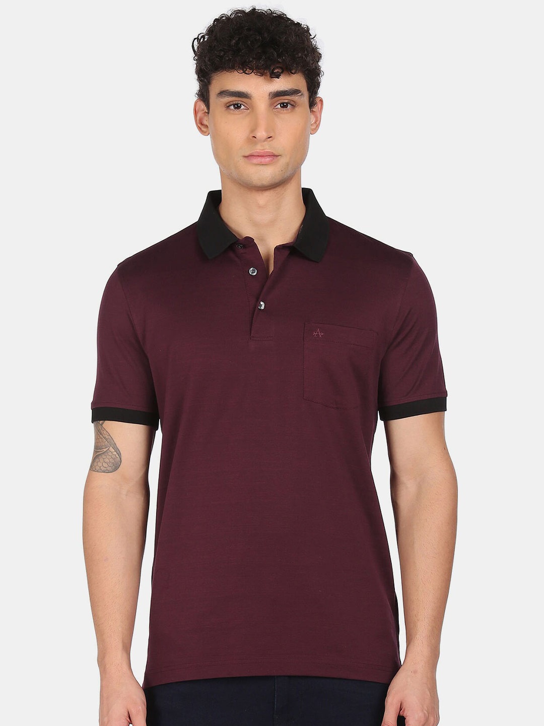 

Arrow Men Red Polo Collar T-shirt