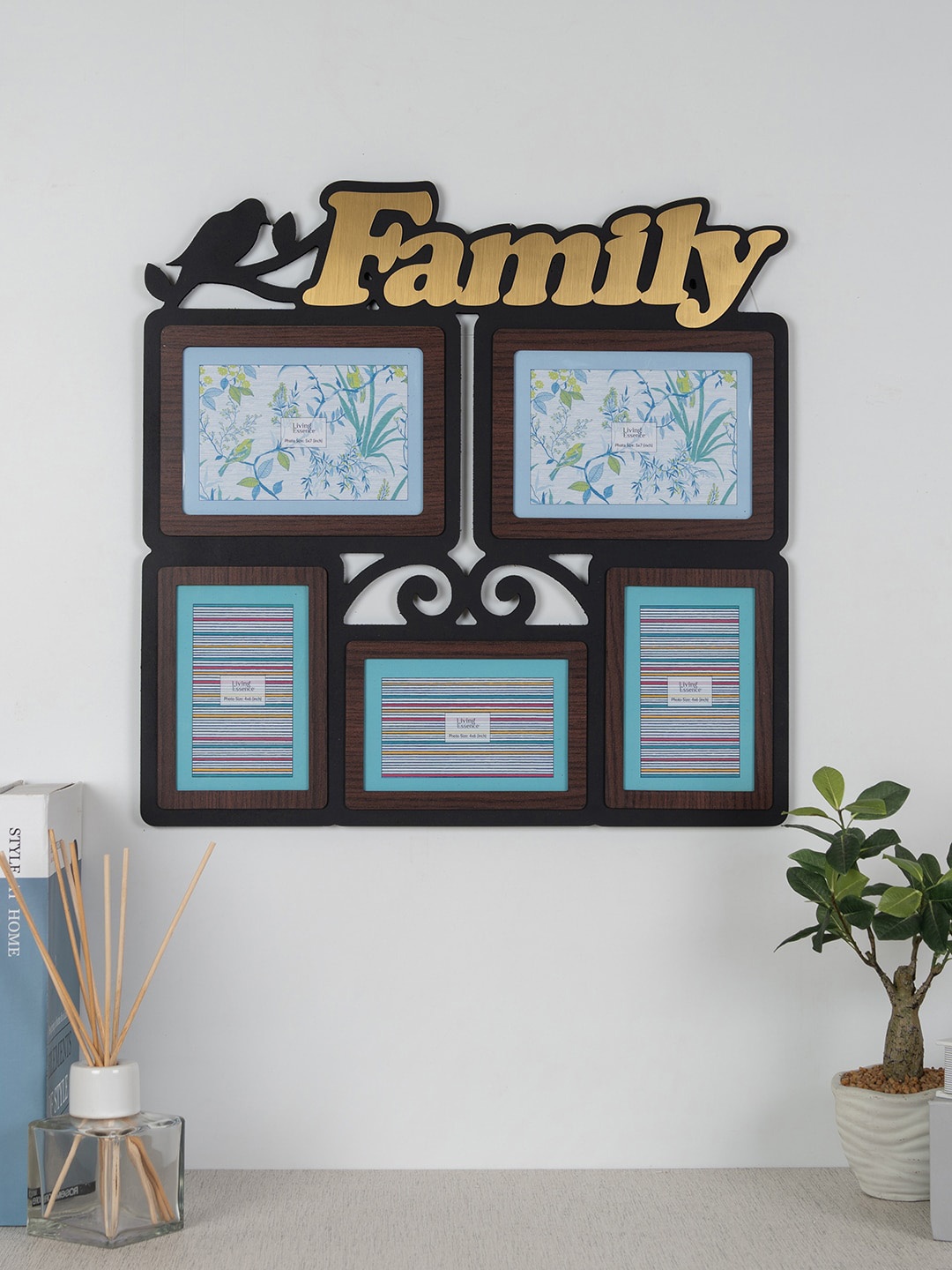 

HomeTown Black & Gold-Toned Mdf Collage Photoframe