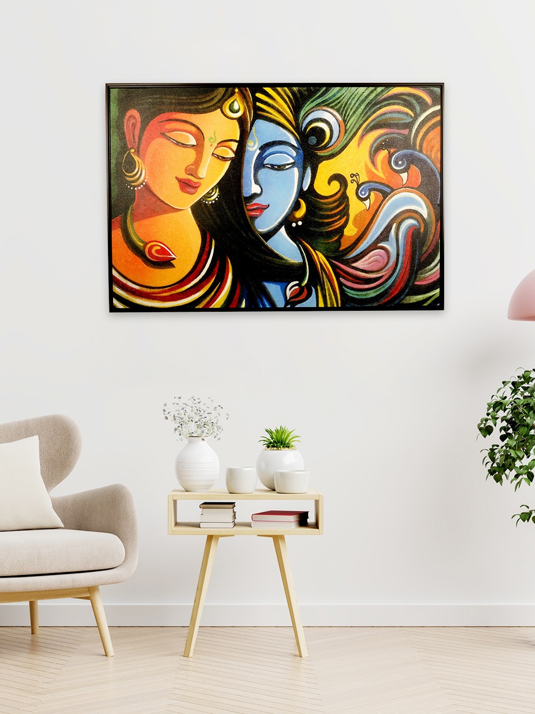 

HomeTown Blue & Orange Devotion Printed Framed Wall Painting