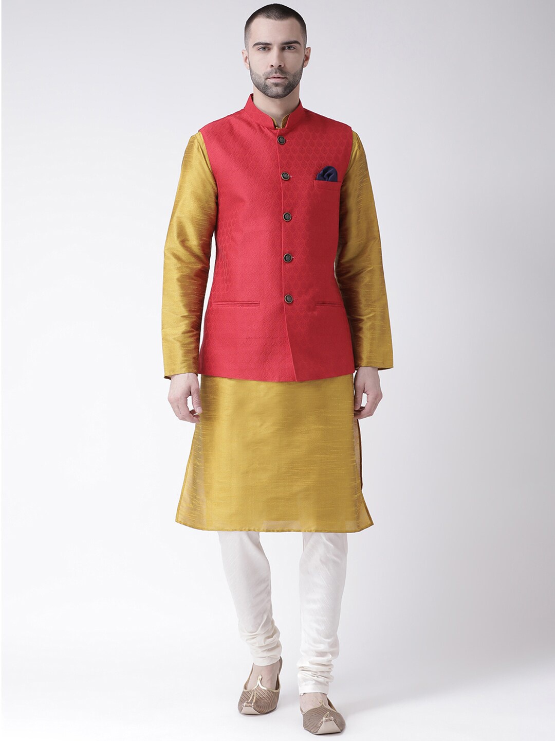 

KISAH Men Red Kurta with Churidar